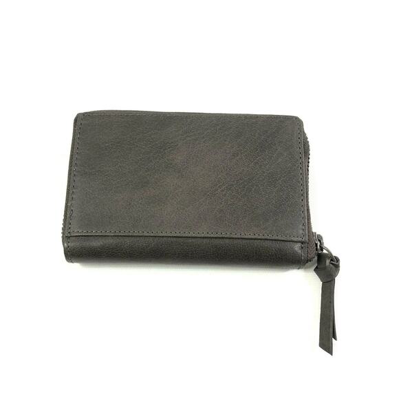 Spikes & Sparrow Gray Leather Avery Accordion Zip Wallet RFID Protected New - Picture 3 of 11